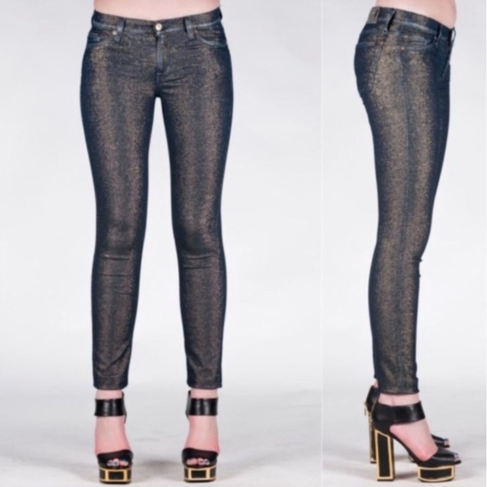 7 FOR ALL MANKIND Women's sz 31 Black Glitter PANT